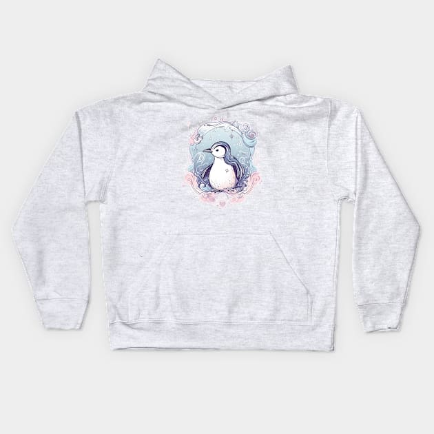 Penguin - Magical Adventure Kids Hoodie by santicaruncho